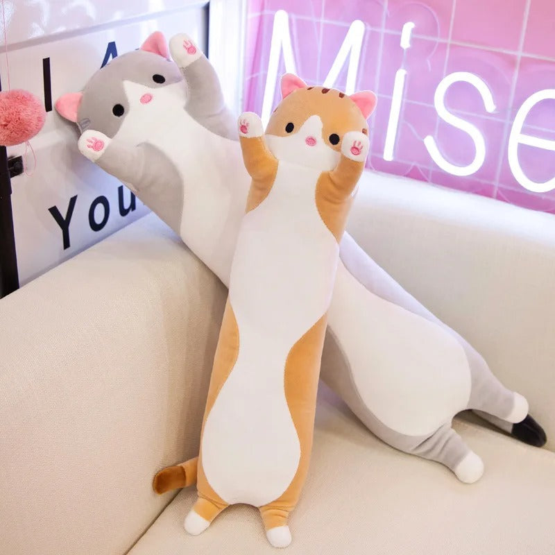 Children's Toy Stuffed Animal Pillow Cute Cat Pillow Soft Plush Long Cat Pillow