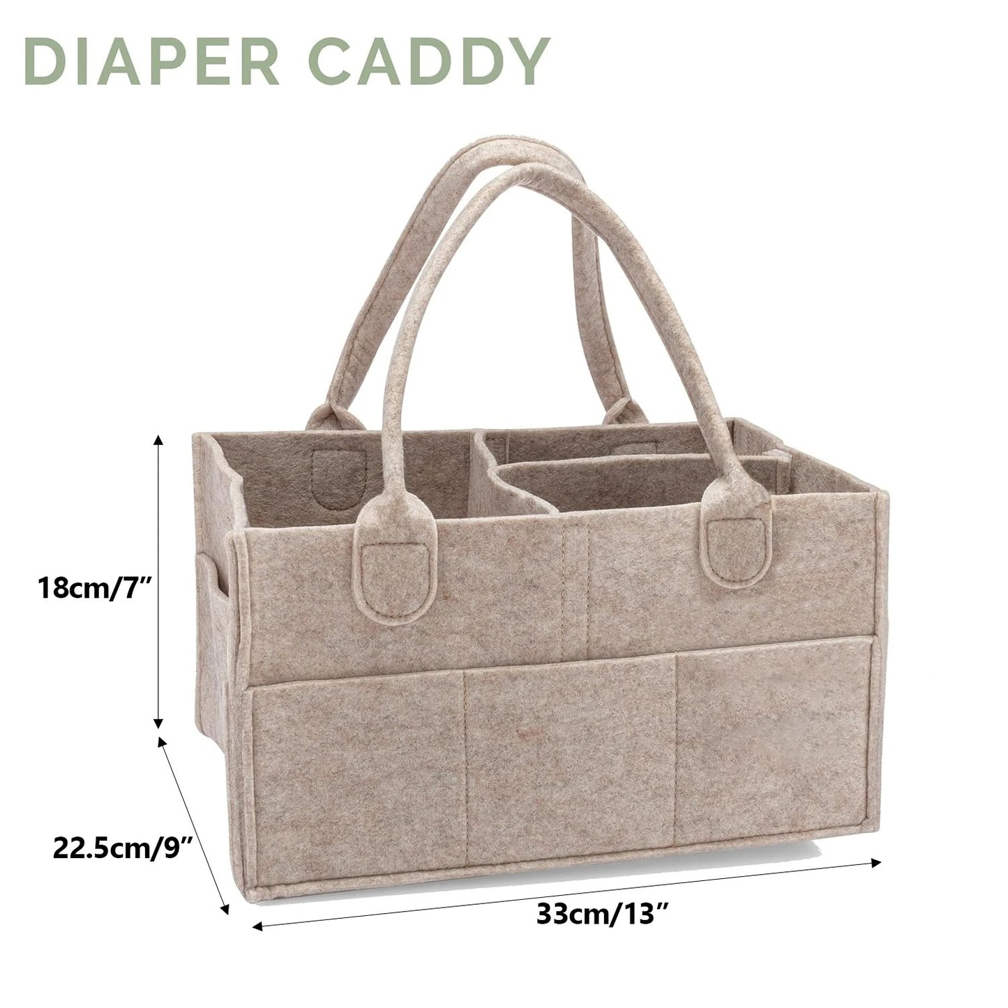 Diaper Caddy - Nursery Storage Bin and Car Organizer for Diapers and Baby Wipes