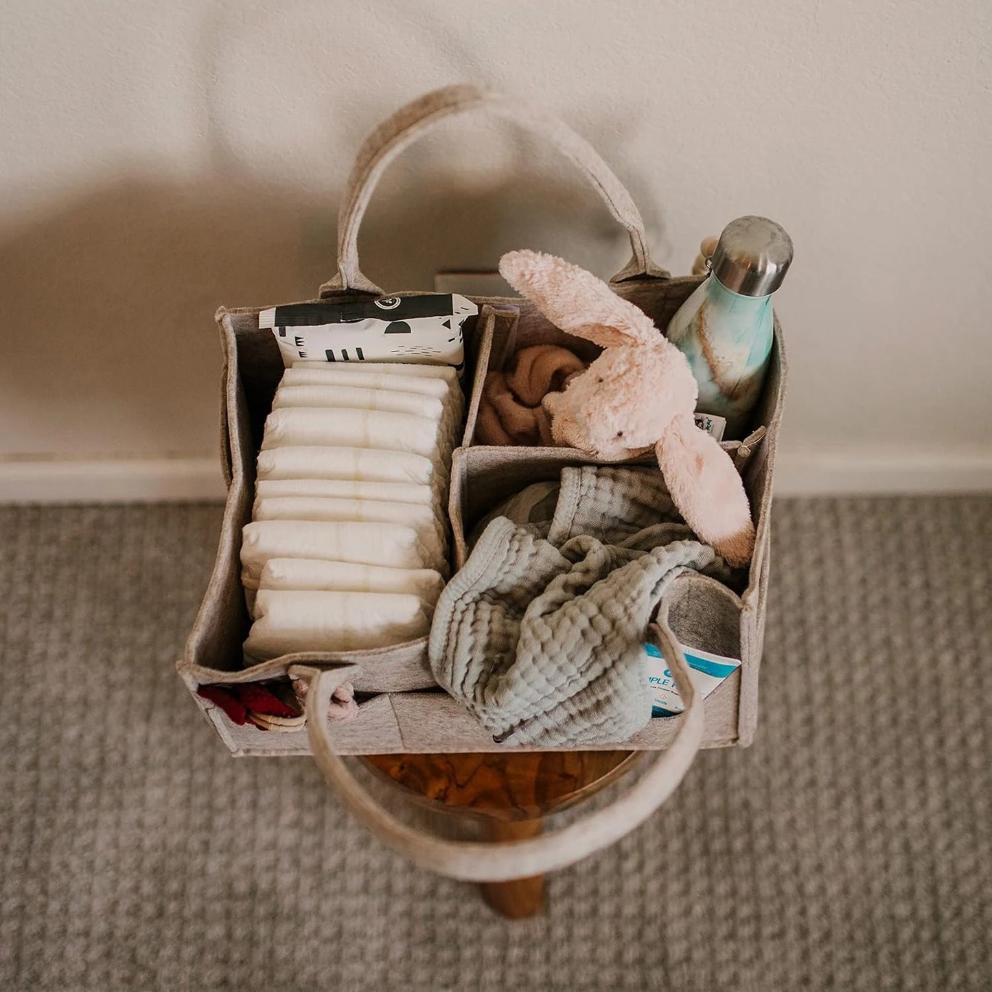 Diaper Caddy - Nursery Storage Bin and Car Organizer for Diapers and Baby Wipes