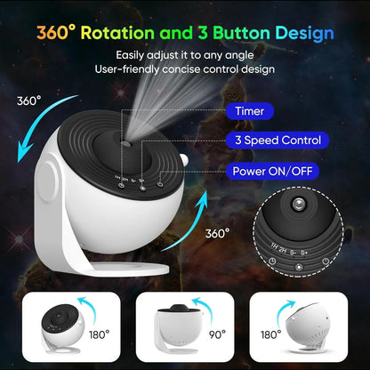 12 in 1 Cosmic Starry Sky Galaxy 4K HD Projector Night Light Decoration 360° Rotate Bedroom Romantic Lamp for Kids Adults Gift